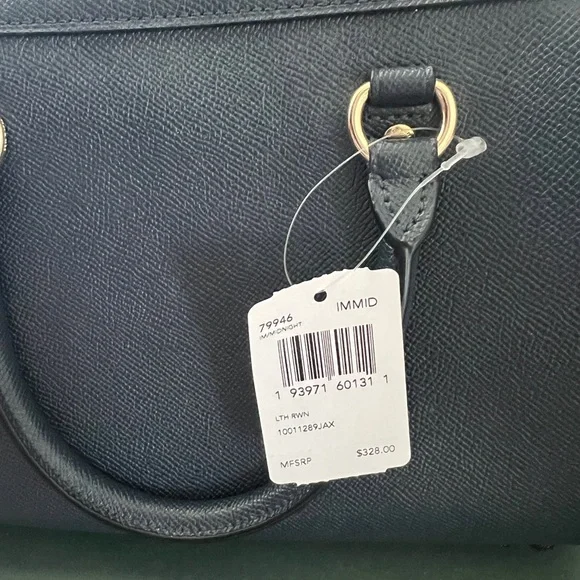 NWT Coach Navy Rowan Satchel - Picture 4 of 8